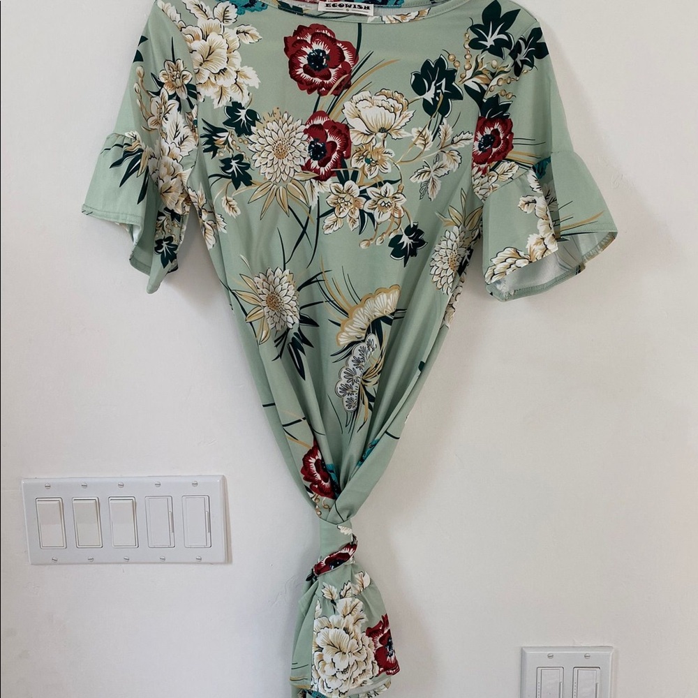 Green flower dress